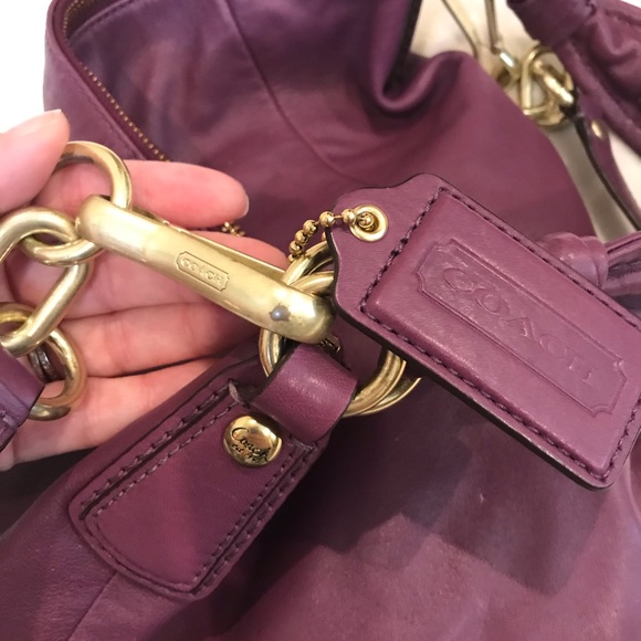 Coach Kristin Plum Leather Crossbody Purse - Picture 7 of 7